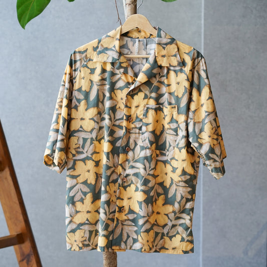 RAGLAN-SLEEVE ALOHA SHIRT - orange flower