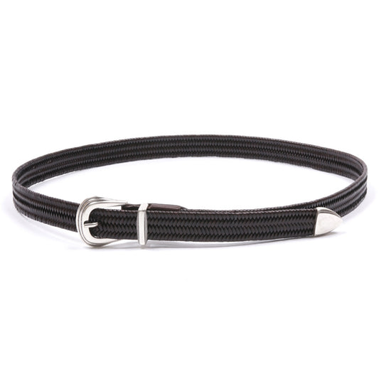 LEATHER MESH NARROW BELT