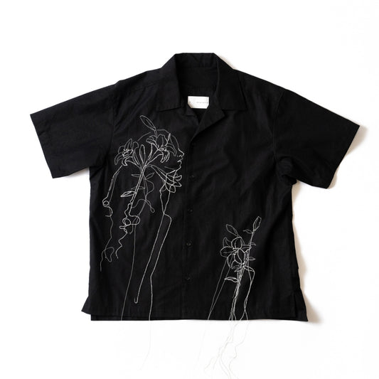 LILY HAND EMBROIDERY NEP OPEN COLLAR SHIRTS