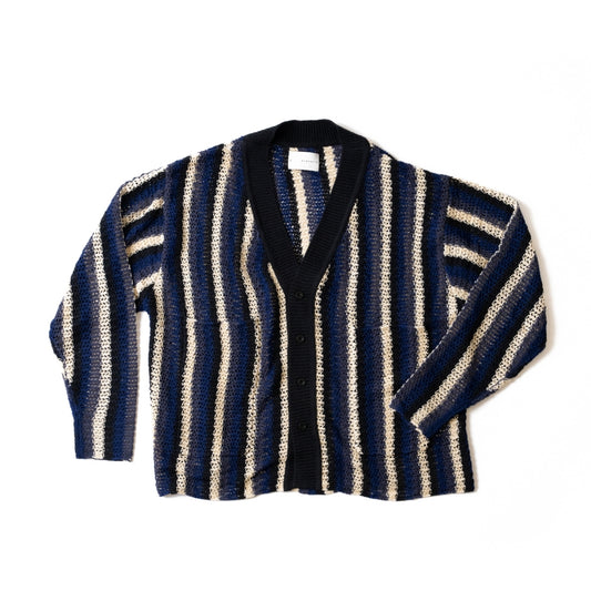 MULTI STRIPE SOFT MESH CARDIGAN