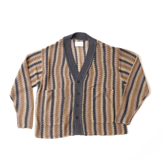 MULTI STRIPE SOFT MESH CARDIGAN