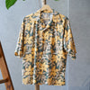 RAGLAN-SLEEVE ALOHA SHIRT - orange flower