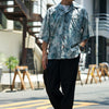 RAGLAN-SLEEVE ALOHA SHIRT - green leaf