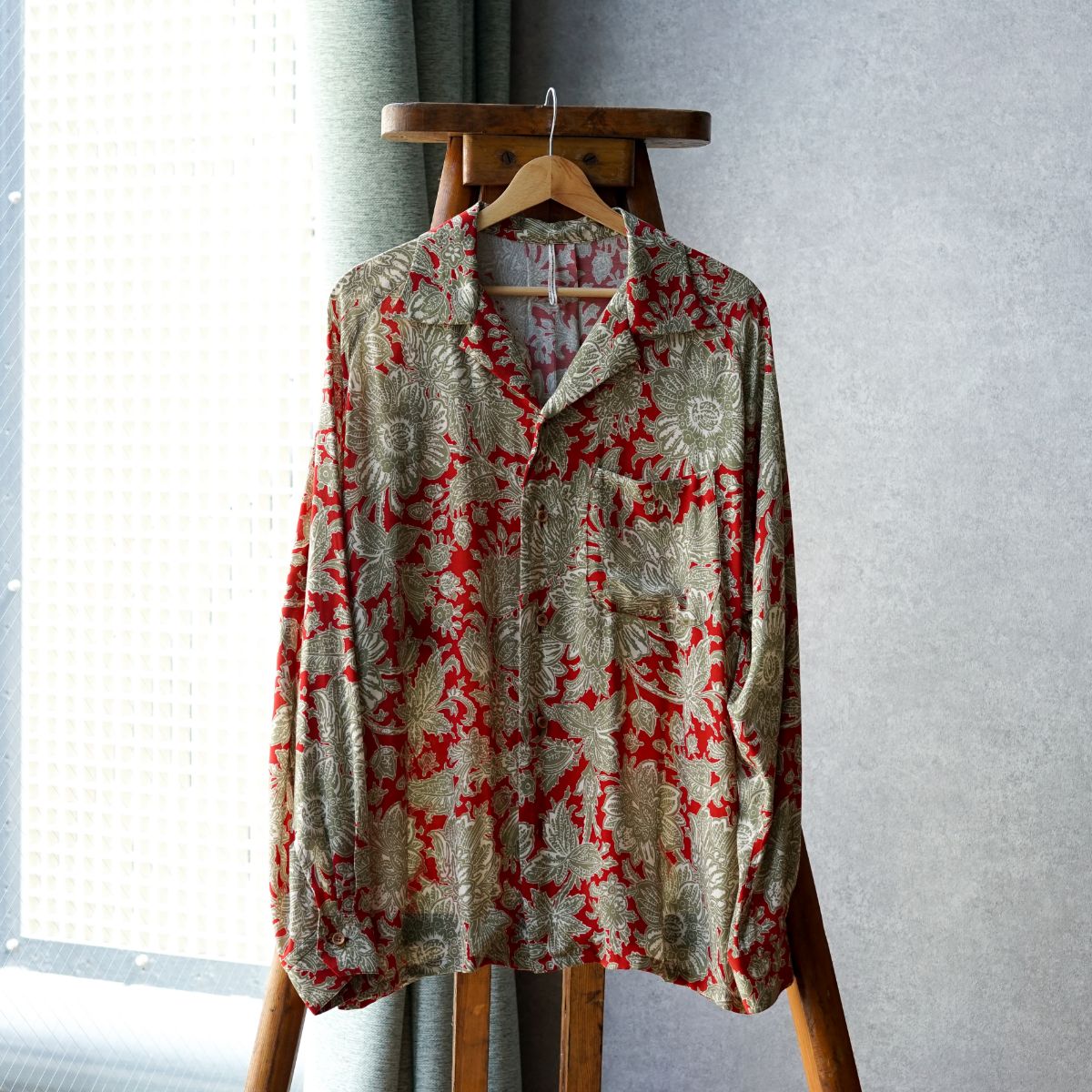 LONG SLEEVE ALOHA SHIRT - Ethnic Flower【m's braque】 – &INDUSTRY