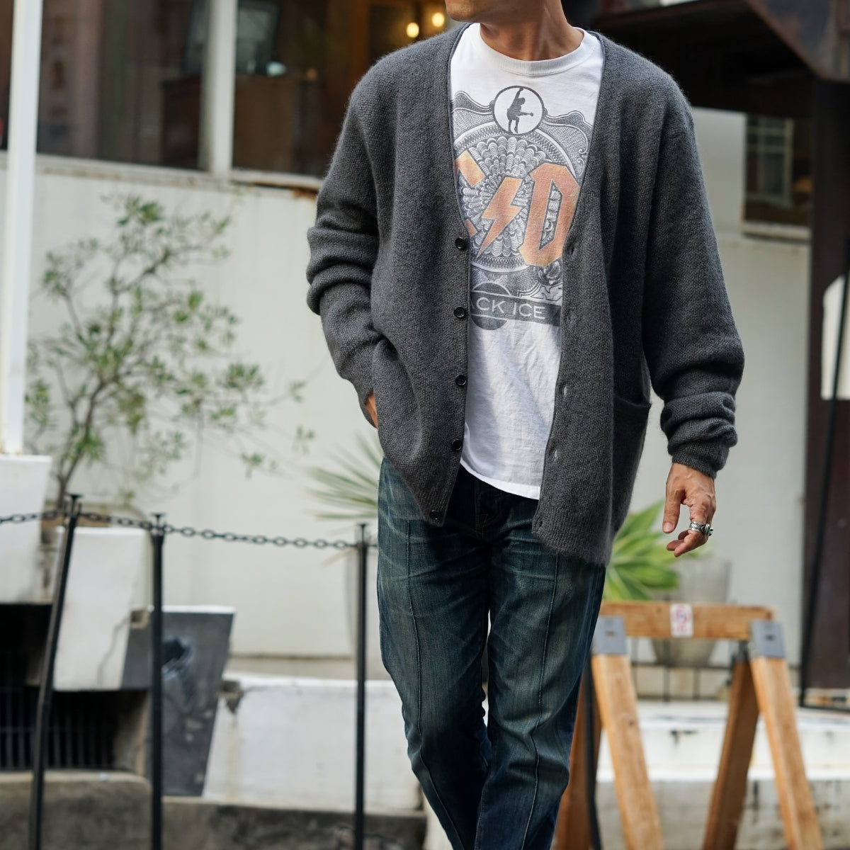 SILK / MOHAIR CARDIGAN【&INDUSTRY】