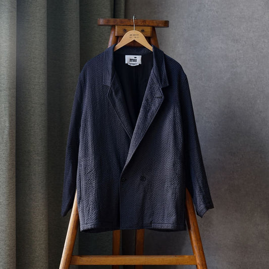 ANU SILK DOUBLE BREASTED KANTHA JACKET