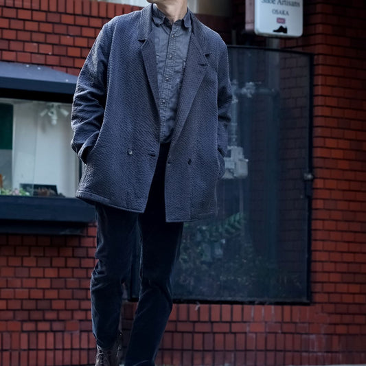 ANU SILK DOUBLE BREASTED KANTHA JACKET