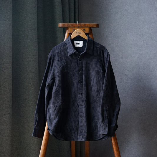 IFRAN SILK PATCHWORK DYED KANTHA SHIRT