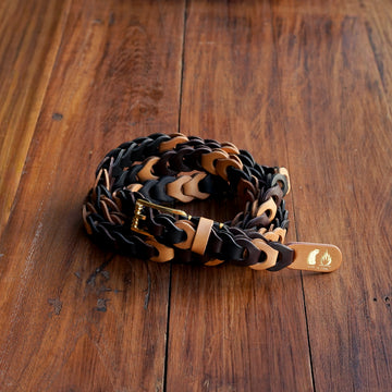 MESH LEATHER LONG BELT 【m's braque x il michio】